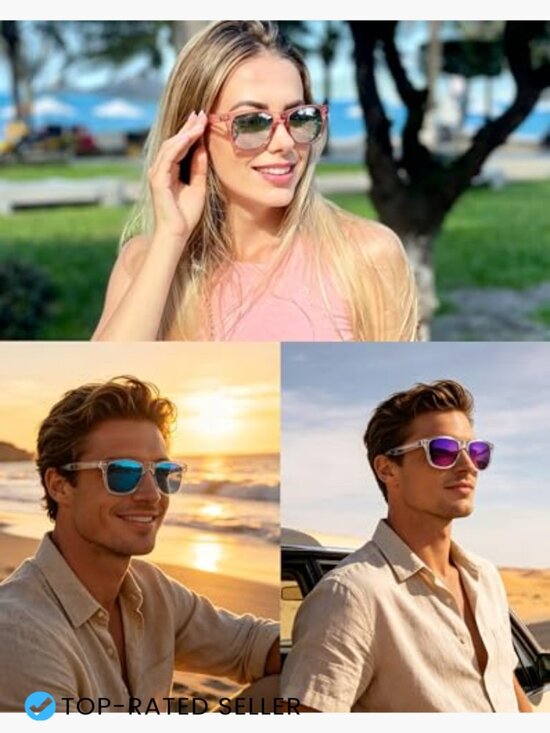 3 Pack Square Sunglasses Polarized UV Protection Trendy Fashion Shades Unisex main image 7
